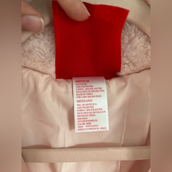 Pink Faux Fur Bomber Jacket - Picture 6 of 7